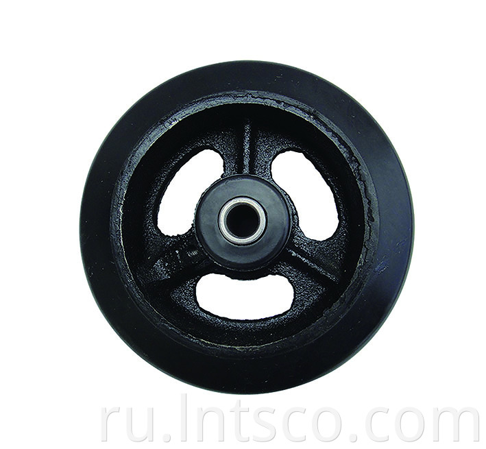 Heavy Duty Rubber on Cast Iron Single Wheels